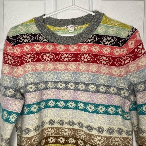 Gap Vintage Wool Crewneck Colourful Nordic Style Cozy Pullover Sweater Medium - Picture 2 of 7